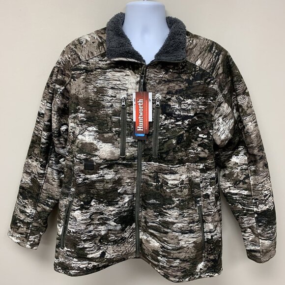 Huntworth Jacket Mens Large Camo Ketchikan Heavyweight Windproof Lined Full Zip - Picture 1 of 15